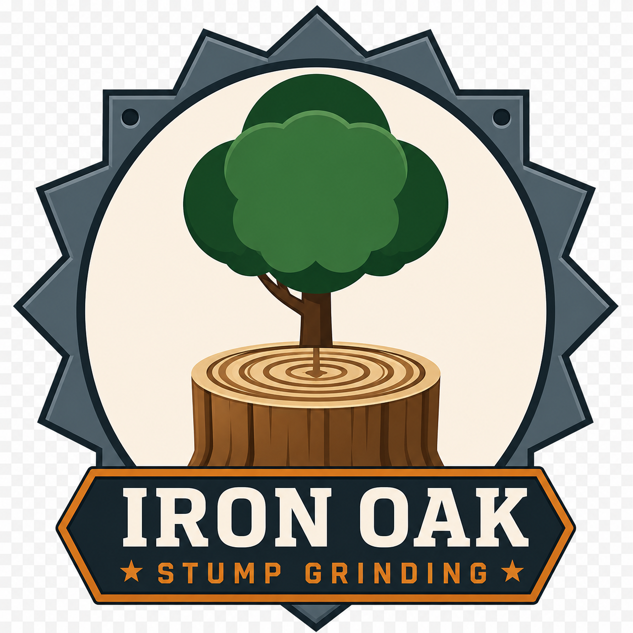 Iron Oak Stump Grinding logo
